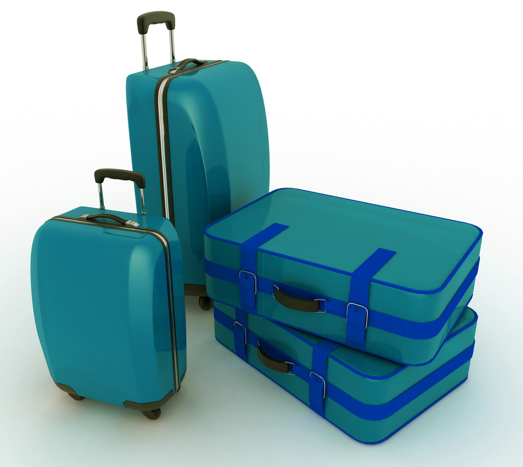 旅行用スーツケース。ホワイト上の 3 d イラストレーション - 写真・画像
