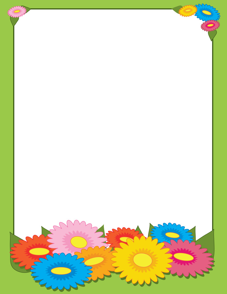 Bahar çiçekleri sınırı - Vektör, Görsel