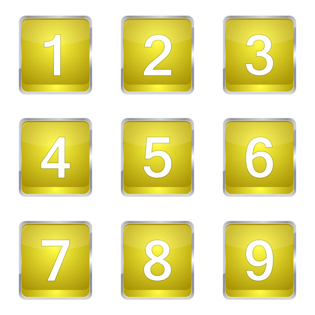 Ensemble d'icônes de comptage des nombres
 - Vecteur, image
