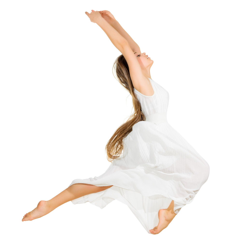 Νεαρό κορίτσι που χορεύει σε φόρεμα - Φωτογραφία, εικόνα