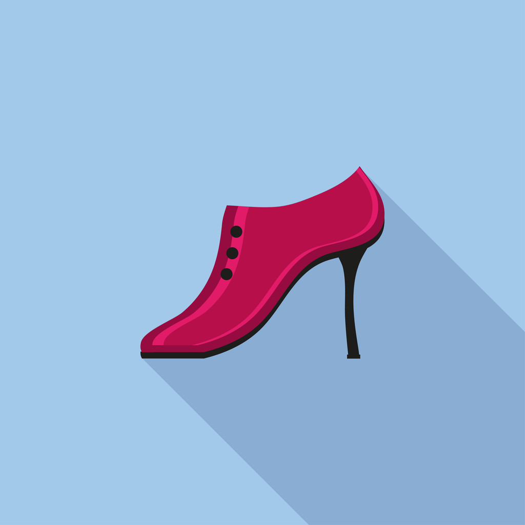 Плоский значок модного взуття
 - Вектор, зображення