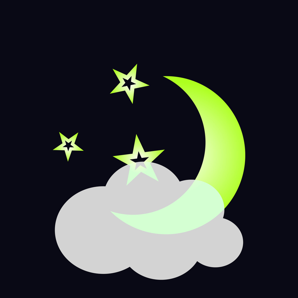 luna y nube icono
 - Vector, imagen