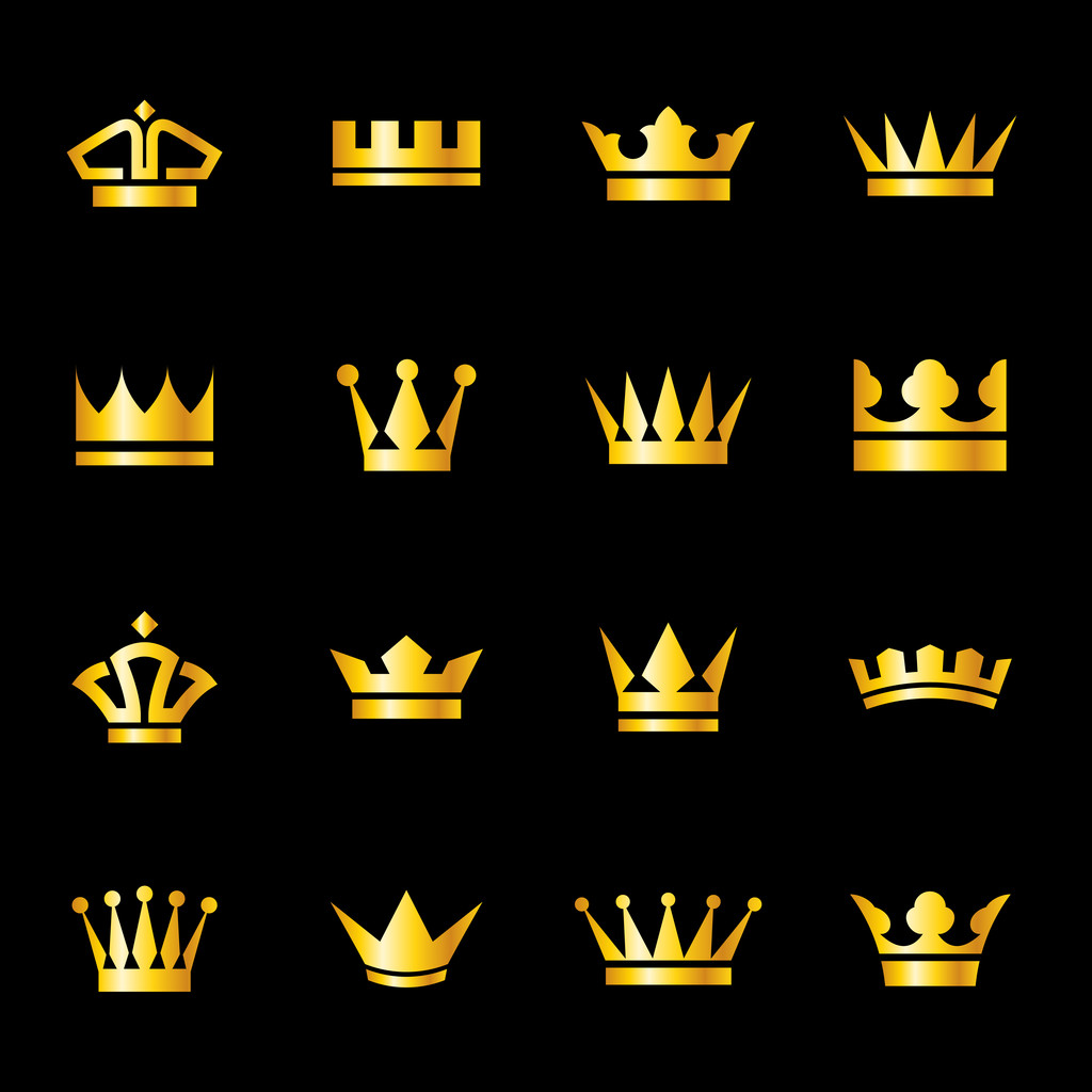 Set van pictogrammen kronen - Vector, afbeelding