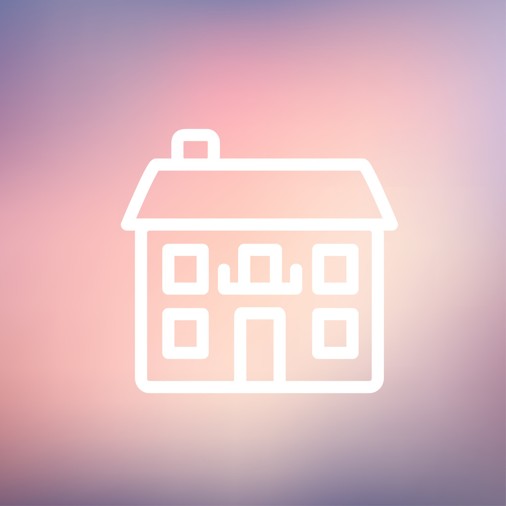 Immobilier maison ligne mince icône
 - Vecteur, image