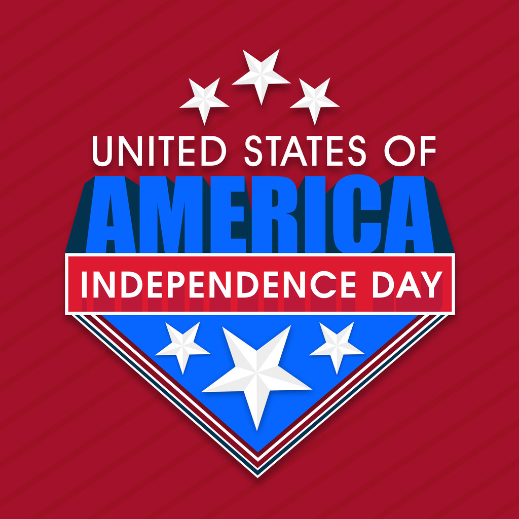 Etiqueta, etiqueta ou etiqueta para a celebração do Dia da Independência Americana
. - Vetor, Imagem
