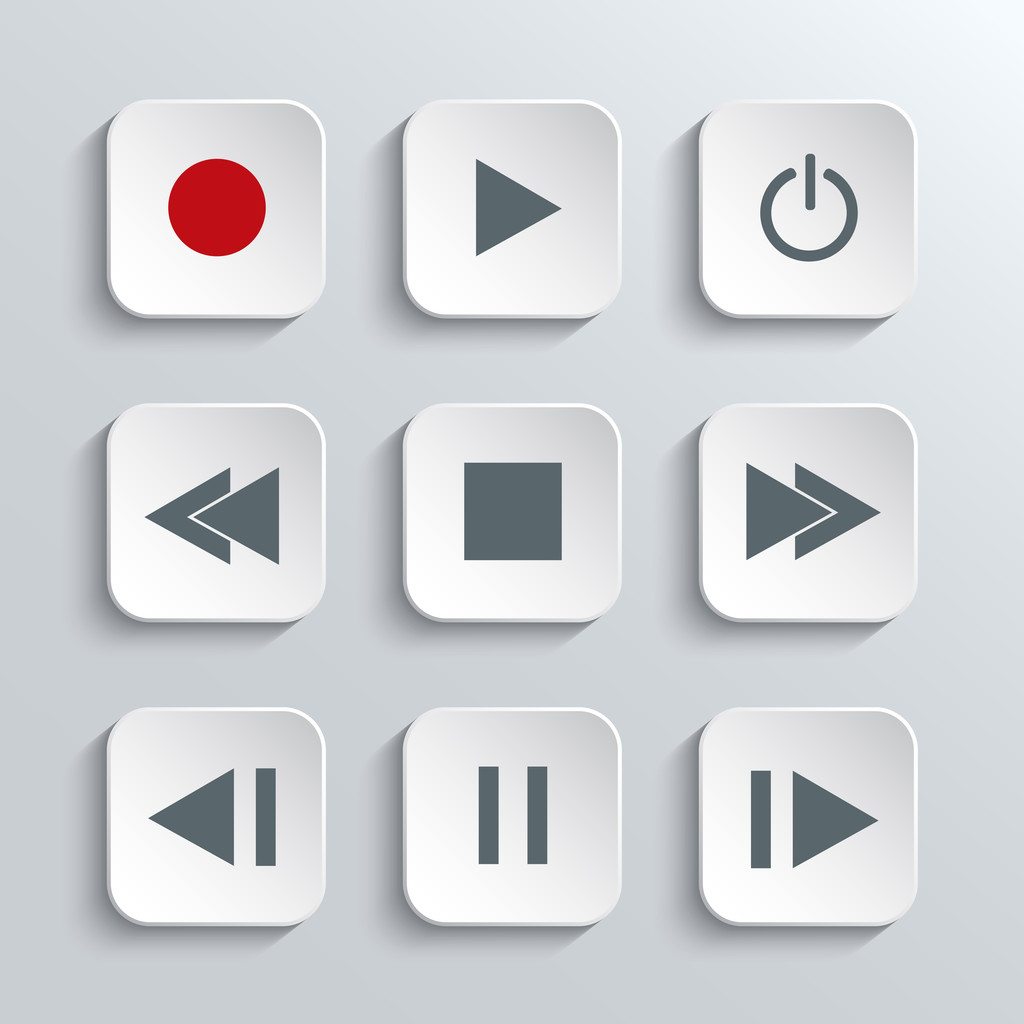 Set icona di controllo lettore multimediale
  - Vettoriali, immagini