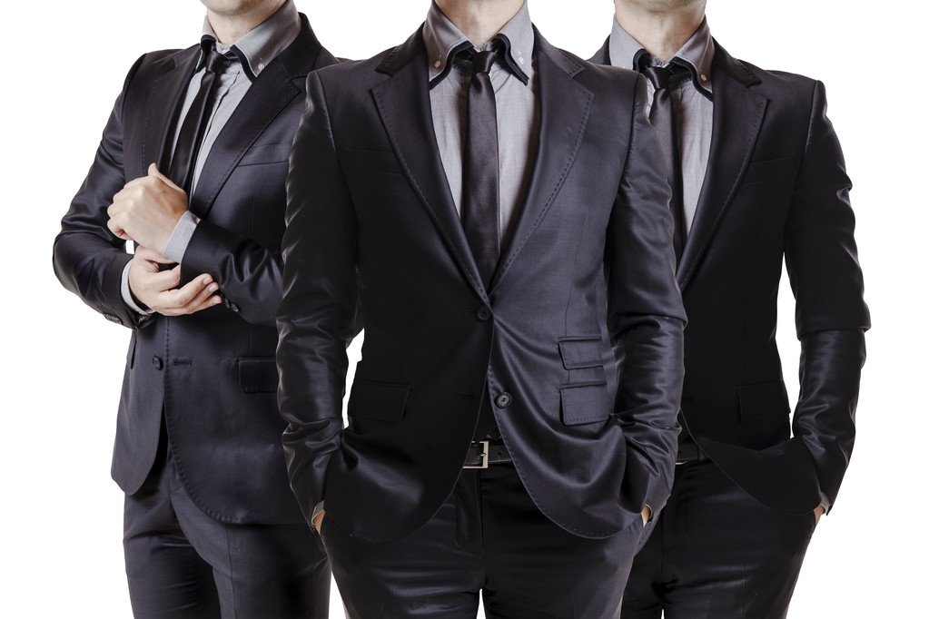 Close up imagem de três homens de negócios em terno preto
 - Foto, Imagem