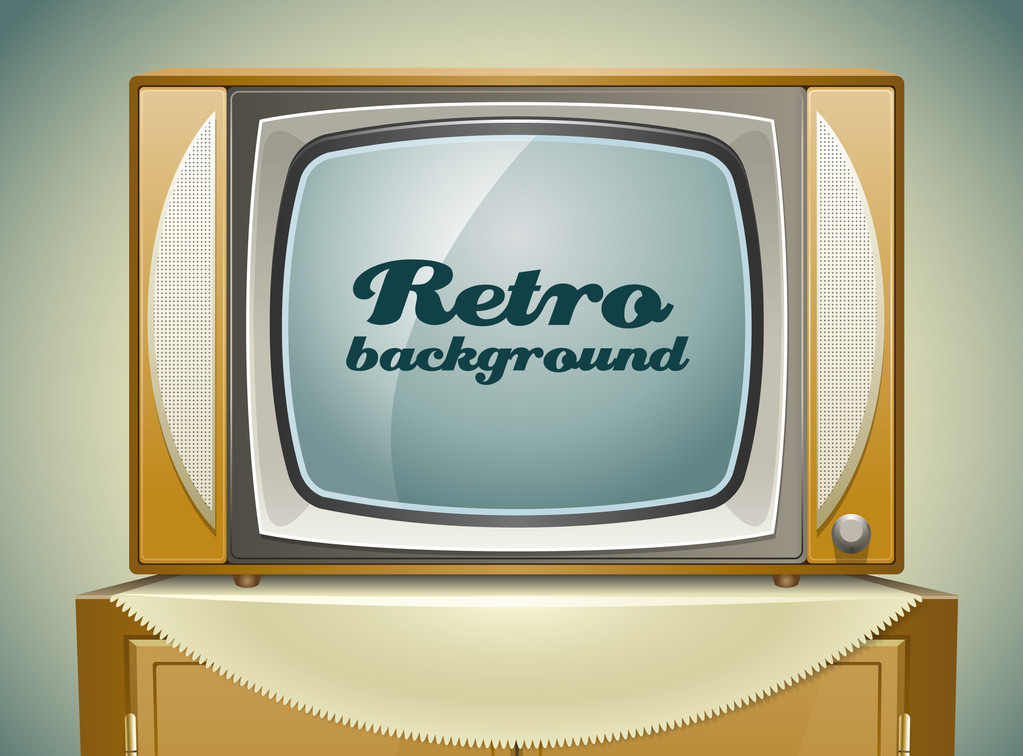 Vintage TV background - Vector, Image
