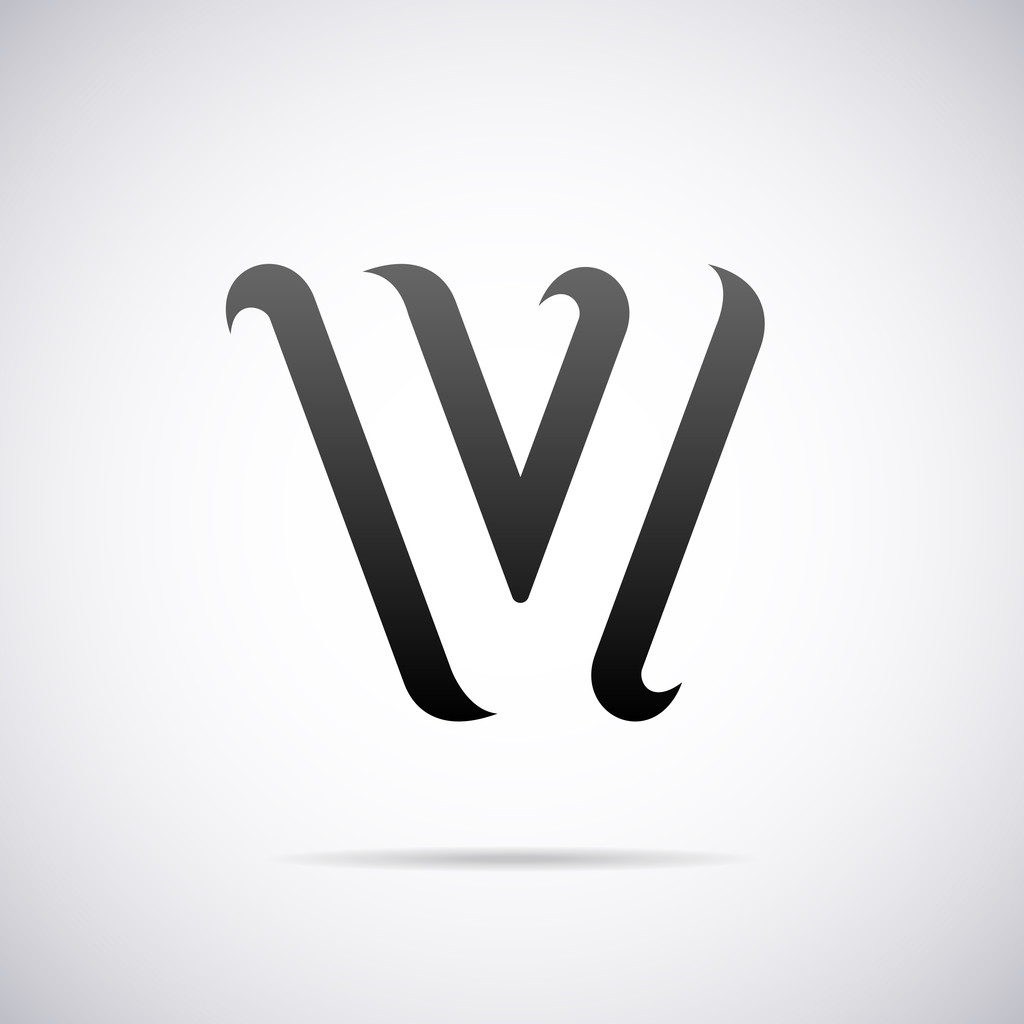 Векторный логотип для письма V. Шаблон дизайна
 - Вектор,изображение
