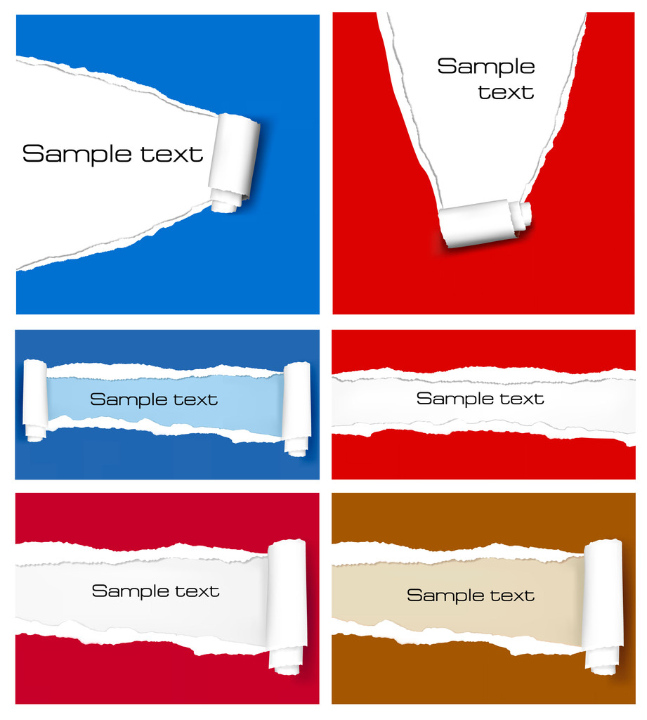 Set di sfondi di carta colorati strappati. Illustrazione vettoriale
 - Vettoriali, immagini