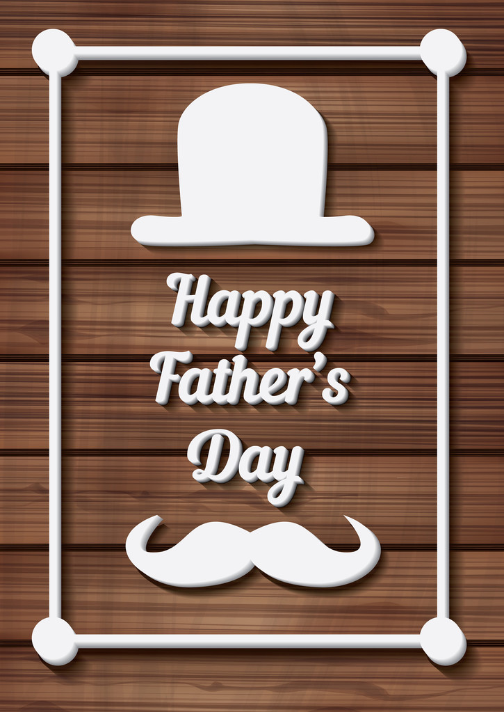 Szczęśliwy dzień ojca typograficzne tło z wąsami i h - Wektor, obraz