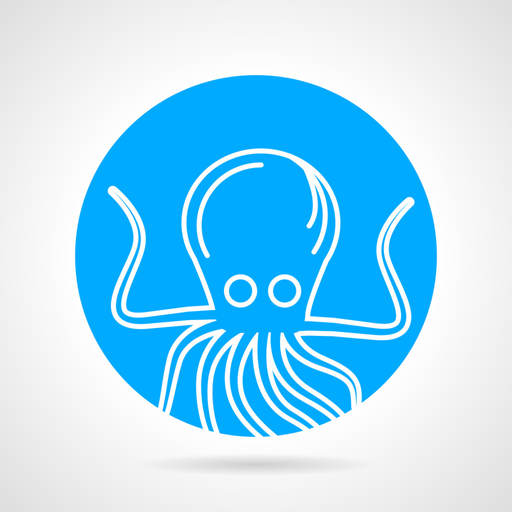 Ícone vetor redondo abstrato Octopus
 - Vetor, Imagem
