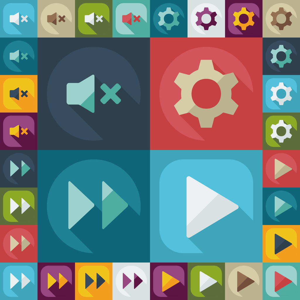 Flat modern design with shadow icon player - Vector, Image