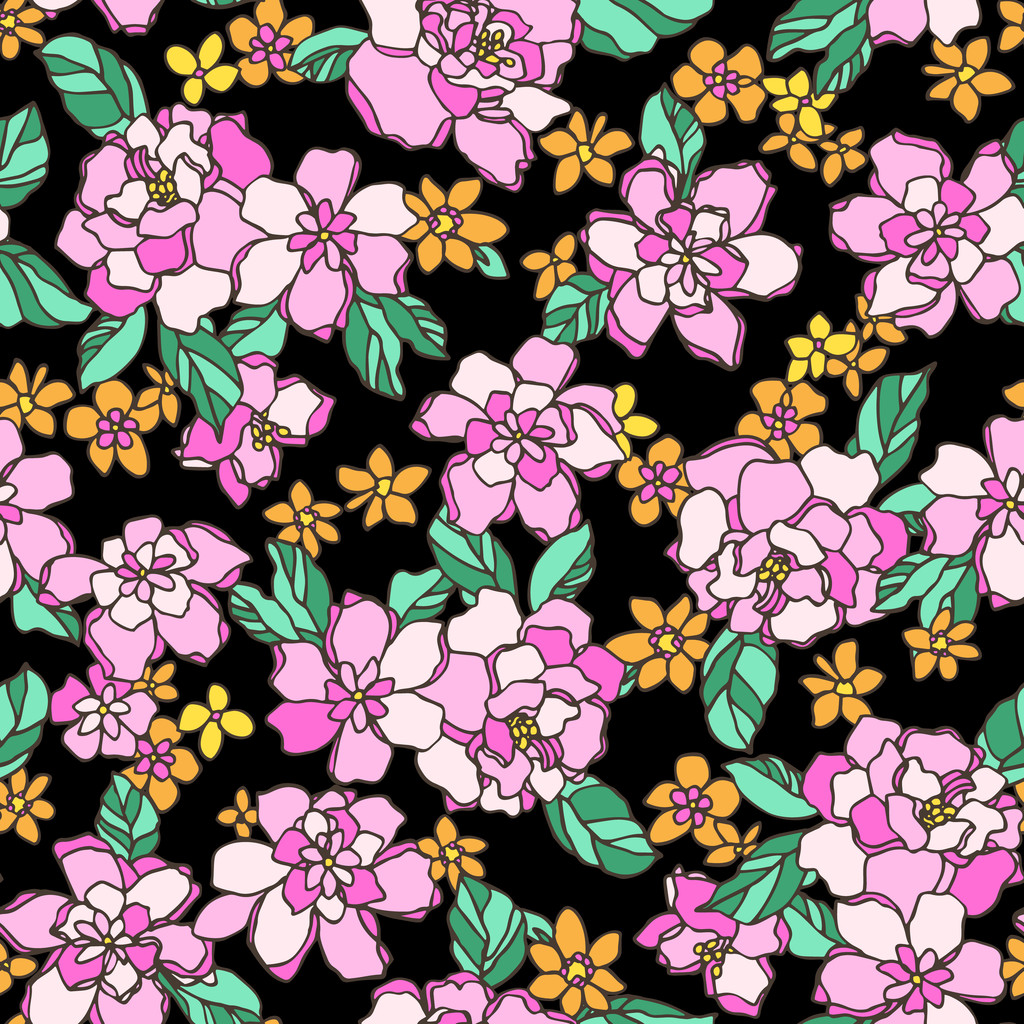 花のパターン - ベクター画像