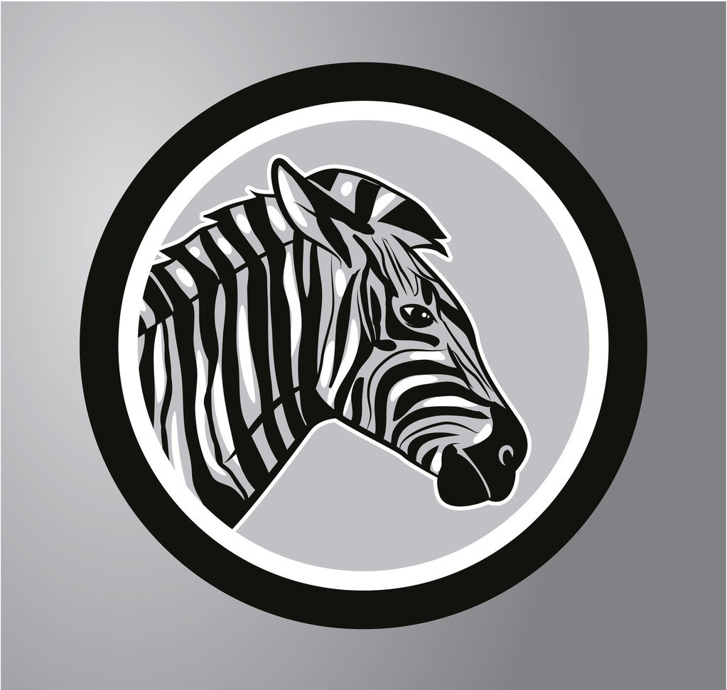 Zebras Kreis-Aufkleber - Vektor, Bild