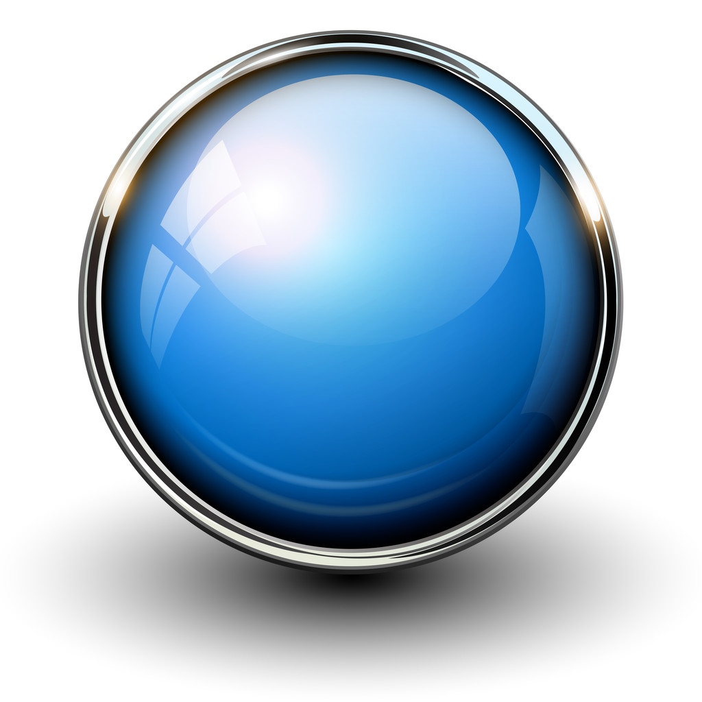 Botón azul brillante
 - Vector, imagen
