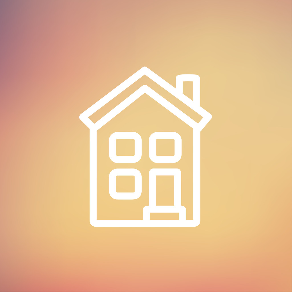 casa icono de línea delgada
 - Vector, Imagen