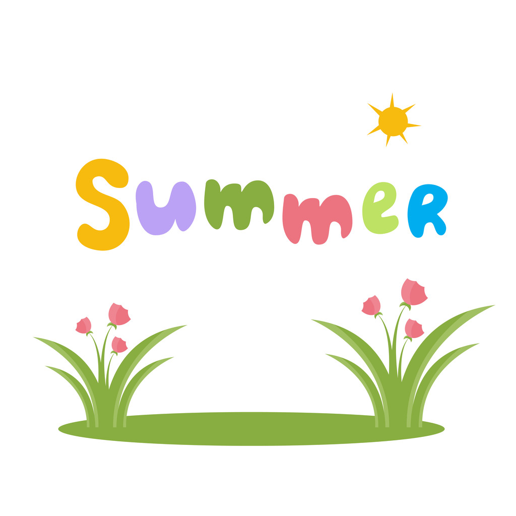 Ilustración de texto verano con flores. Vector
 - Vector, imagen