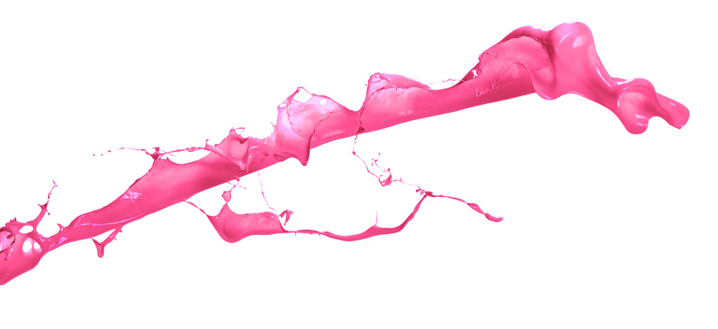 Roze verf spatten geïsoleerd op witte achtergrond - Foto, afbeelding