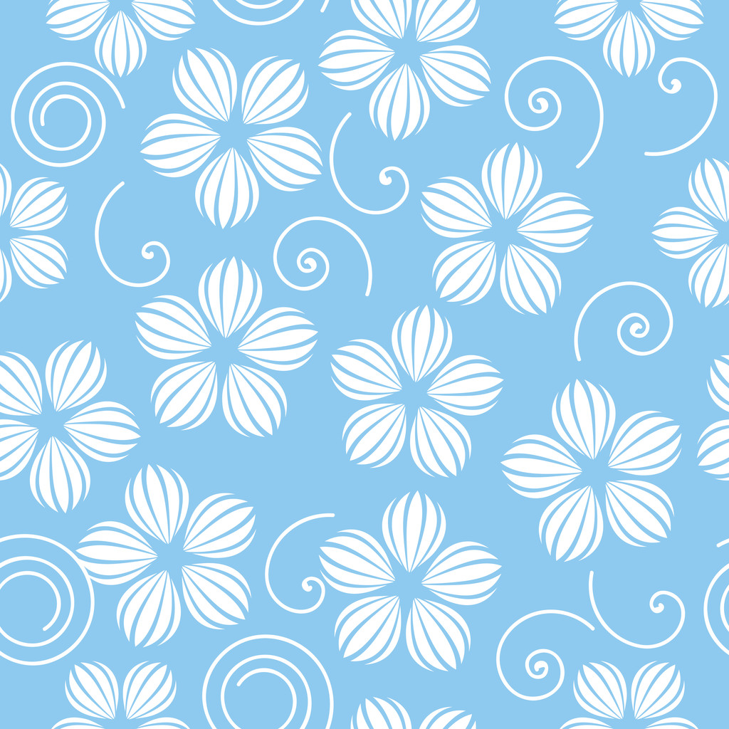 Векторний безшовний візерунок з синіх квітів
 - Вектор, зображення