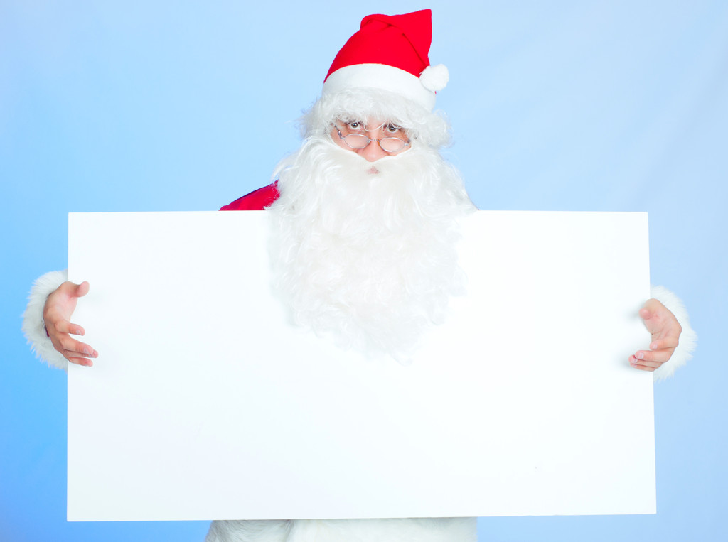Різдвяний фон: Санта, подарунки, дитина
 - Фото, зображення