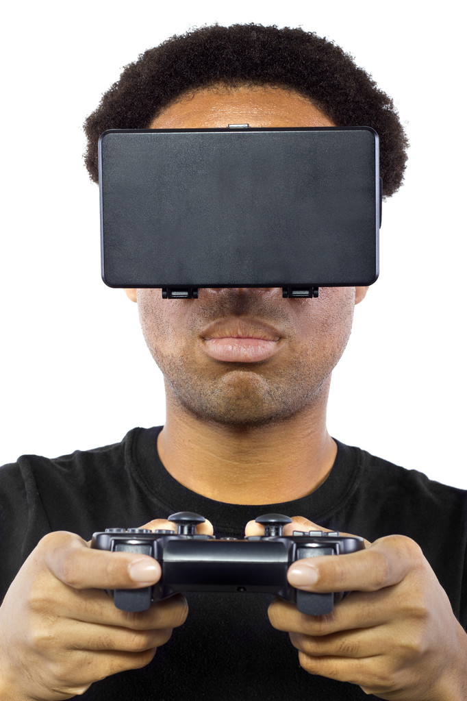 macho con un auricular de realidad virtual
 - Foto, Imagen