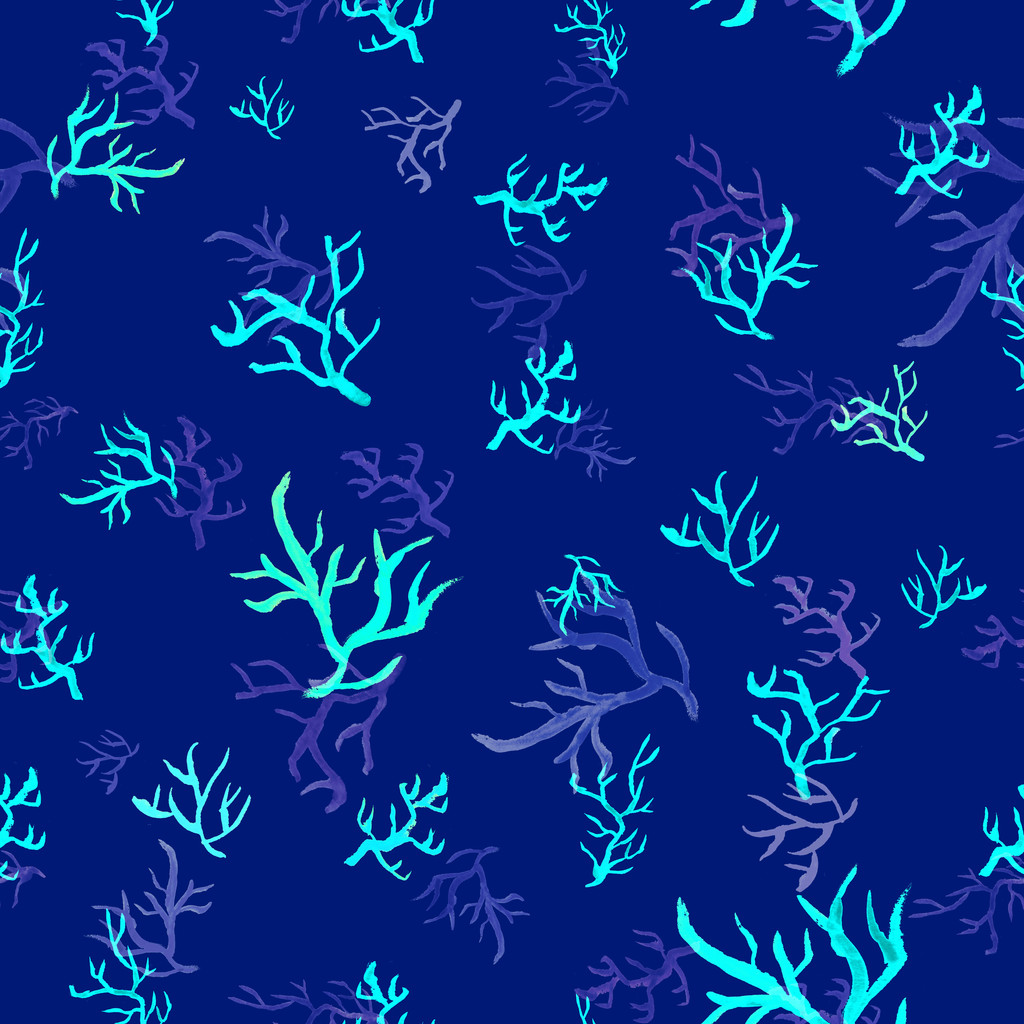 Aquarel koraal patroon - Foto, afbeelding
