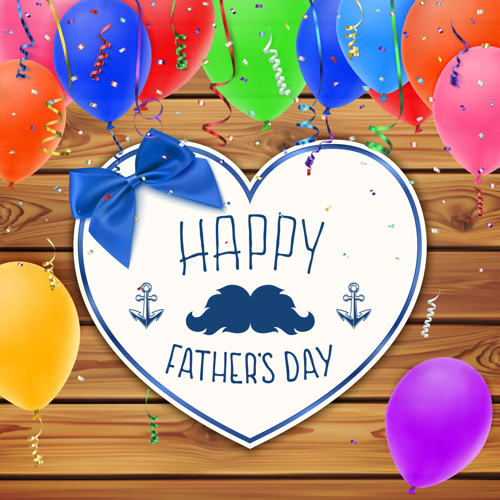 Happy Fathers Day. Background with paper heart. - Vector, Image