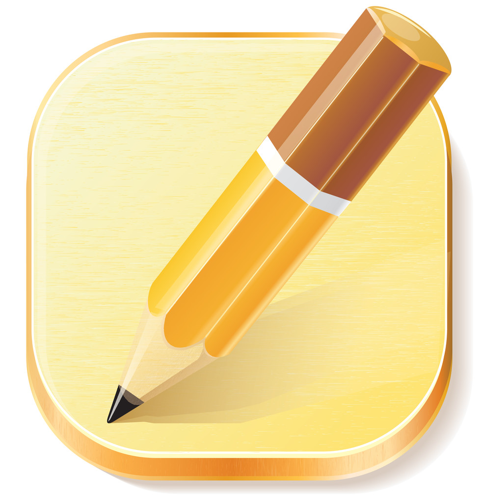 Icono de lápiz en plano texturizado
 - Vector, Imagen