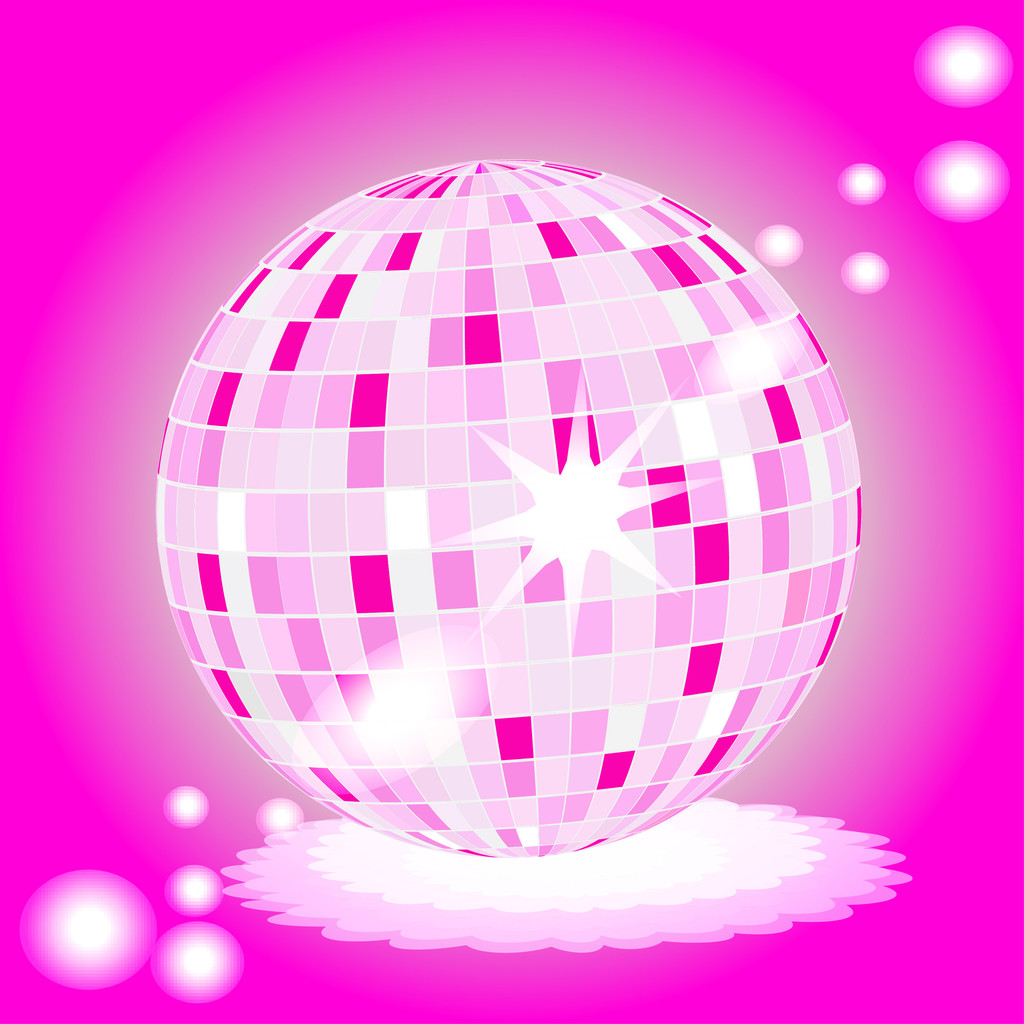 roze discobal - Vector, afbeelding