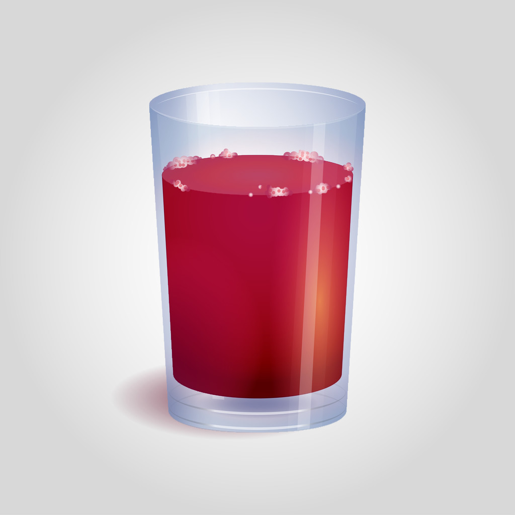 Glas vol rode vloeistof, SAP, wijn - Vector, afbeelding