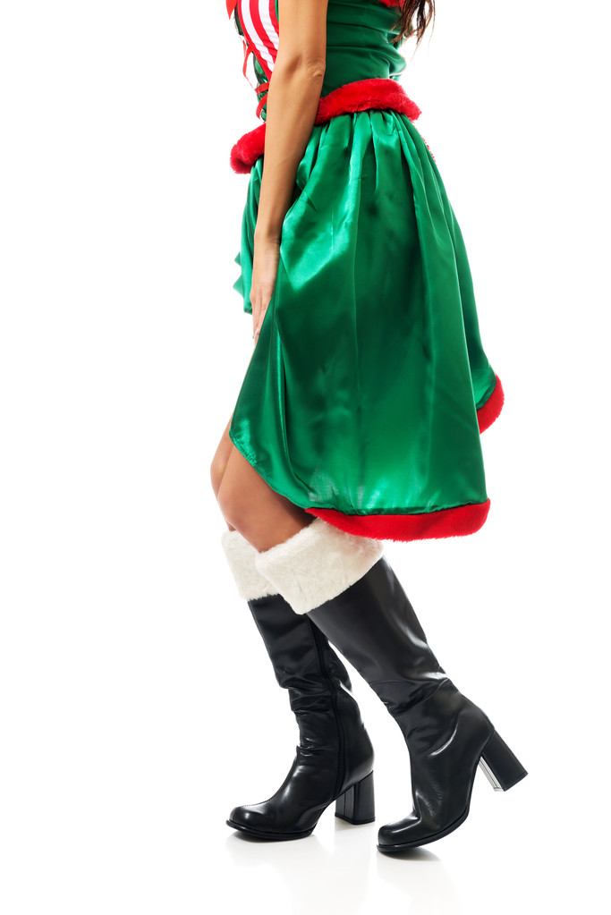 Elf kıyafetlerle ince kadın bacakları - Fotoğraf, Görsel