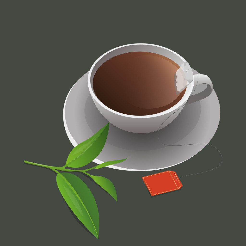 Xícara de chá com teabag - Vetor, Imagem