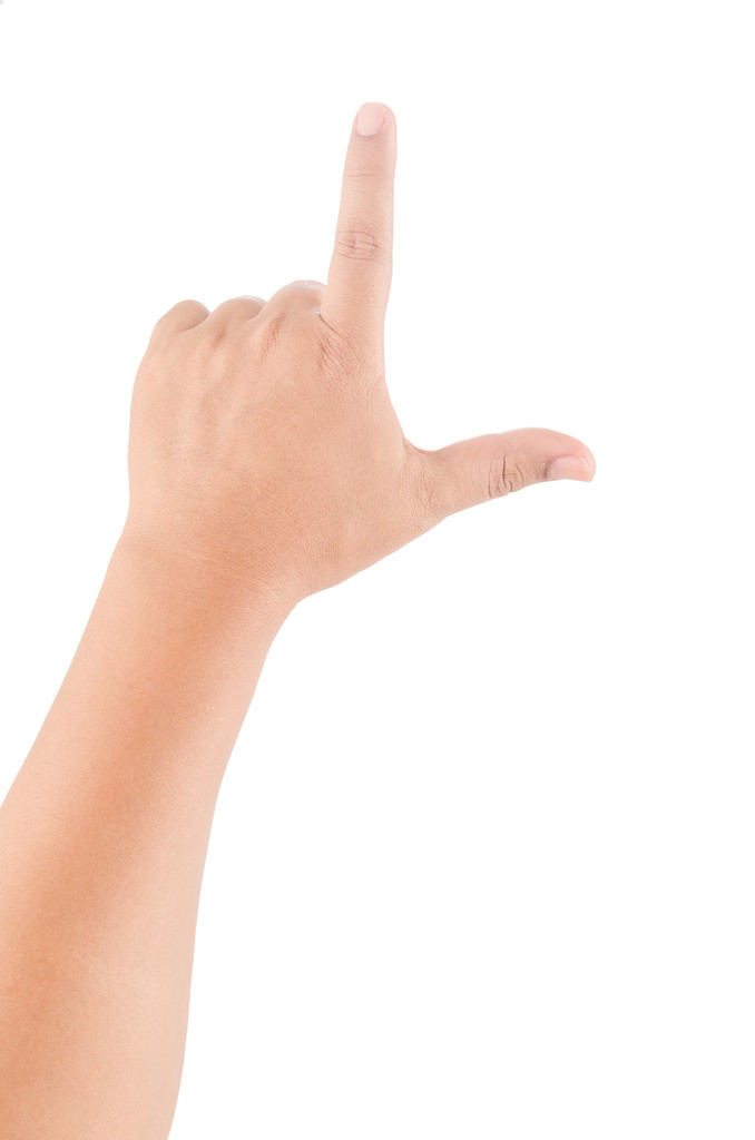 Ручний знак людини ізольовано на білому тлі
 - Фото, зображення