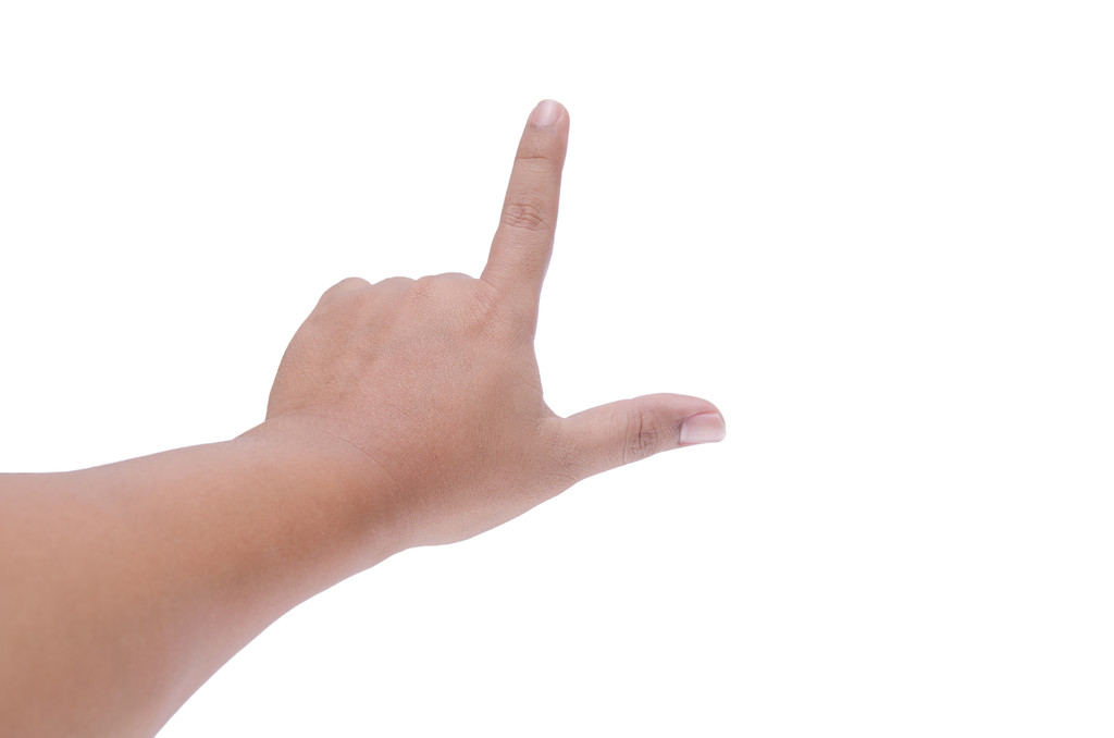 Mann Handzeichen isoliert auf weißem Hintergrund - Foto, Bild