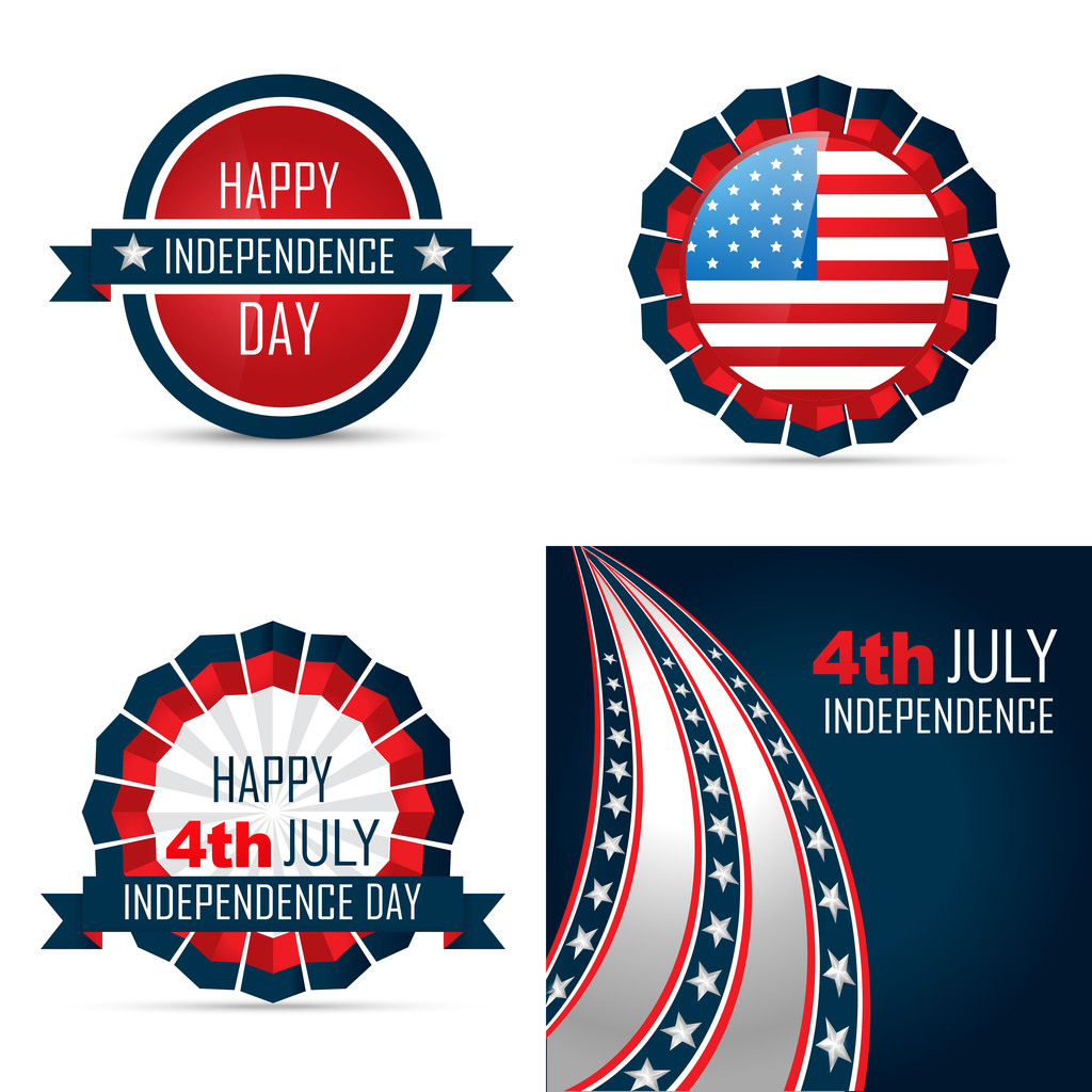 serie di americano indipendenza giorno sfondo illustrazione
 - Vettoriali, immagini