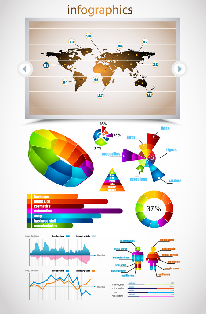 Premium infographics efendi toplama: - Vektör, Görsel