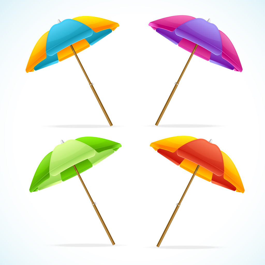 Vector playa paraguas conjunto
 - Vector, Imagen