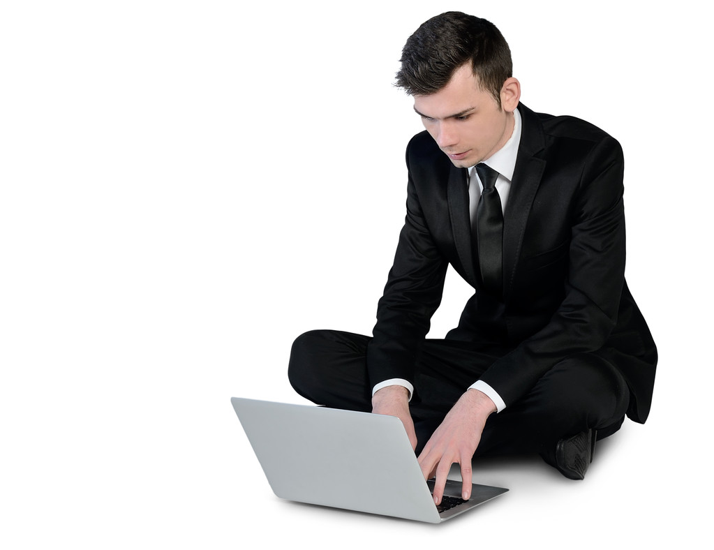 Homem de negócios usando computador
 - Foto, Imagem