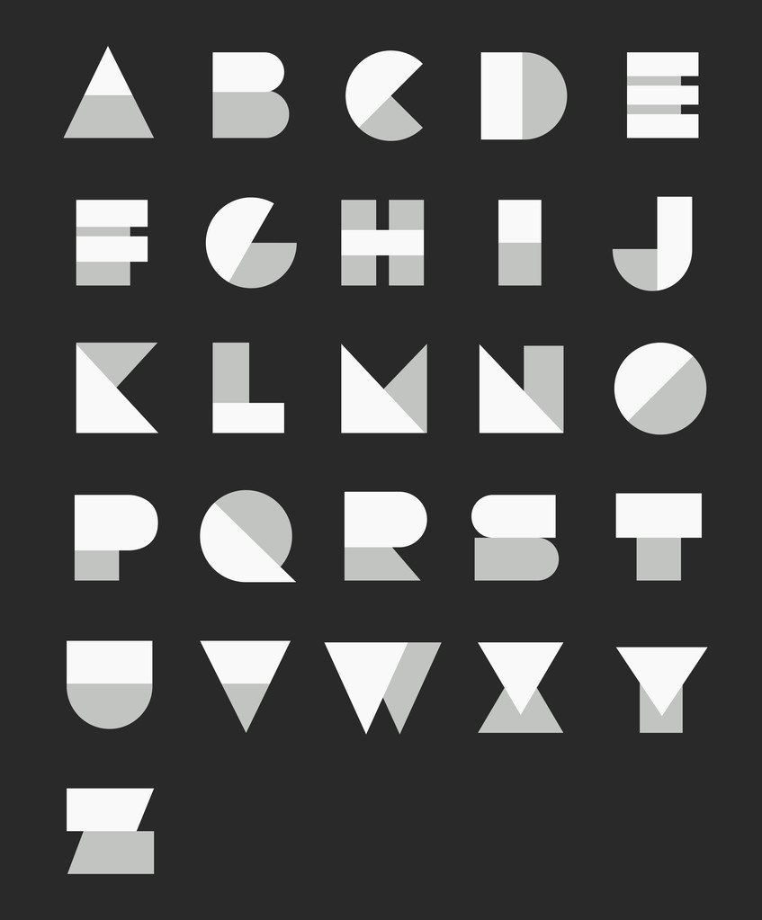 Geometric Paper Alphabet - Vector, Image