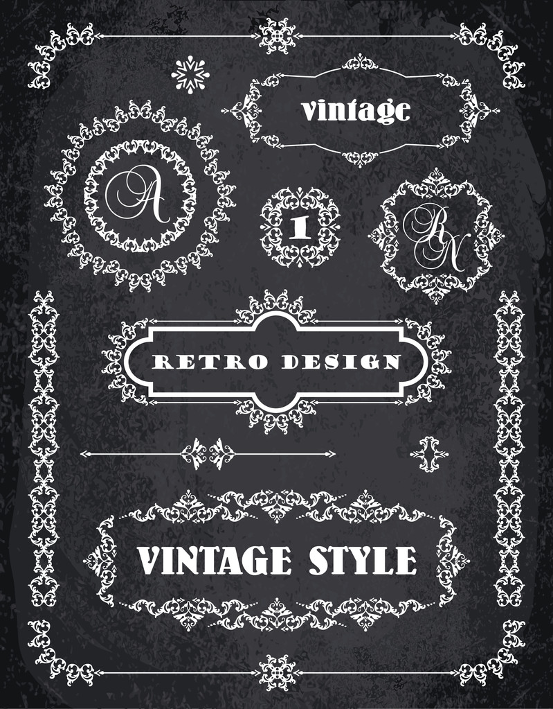 Vintage-merkit, kehykset, etiketit ja rajat
 - Vektori, kuva