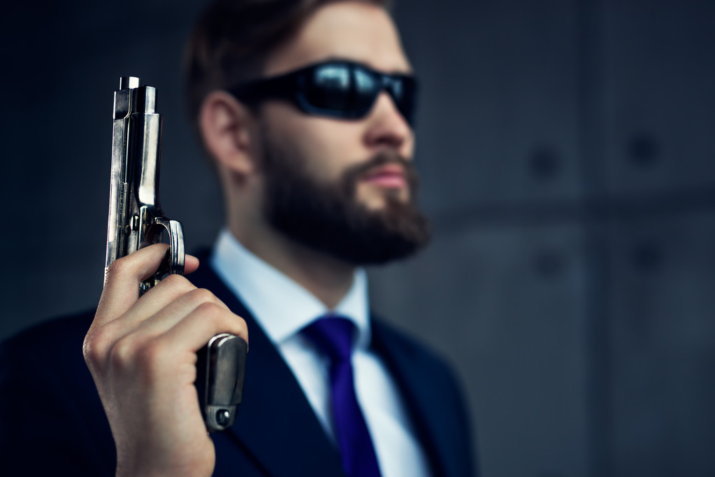 Gefährder Mann mit Waffe - Foto, Bild