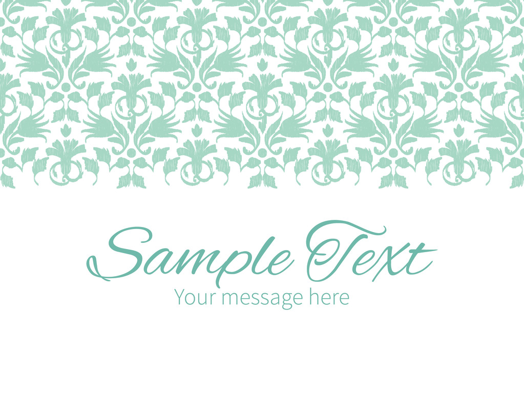 Vector abstract green ikat horizontal border greeting card invitation template - Vector, Image