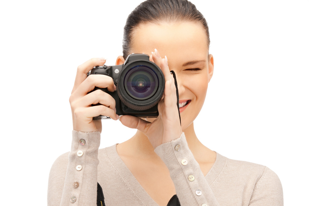 digital fotoğraf makinesi ile genç kız - Fotoğraf, Görsel