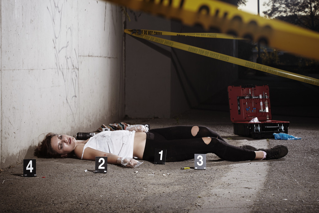 Woman dead by drugs on street - Photo, Image