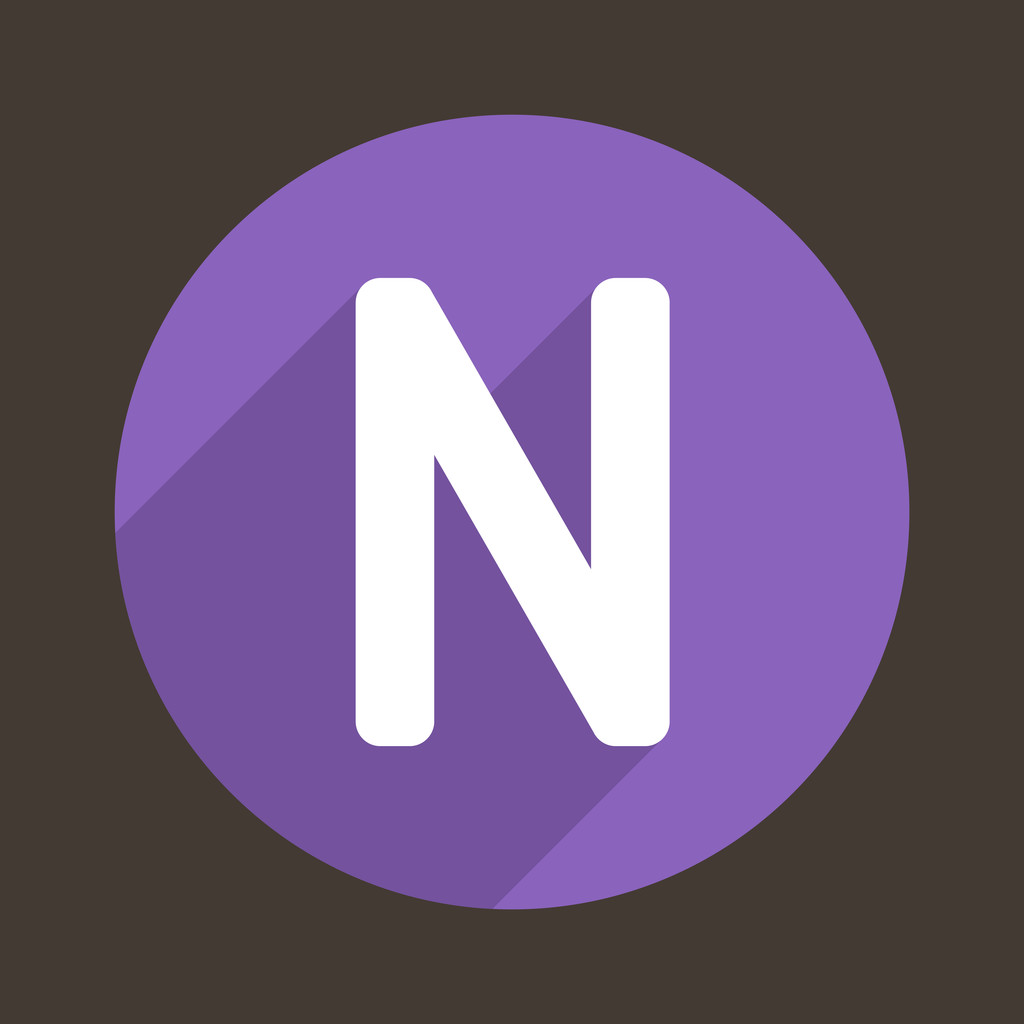 Kirjain N Logo Flat Icon Style. Vektori
 - Vektori, kuva