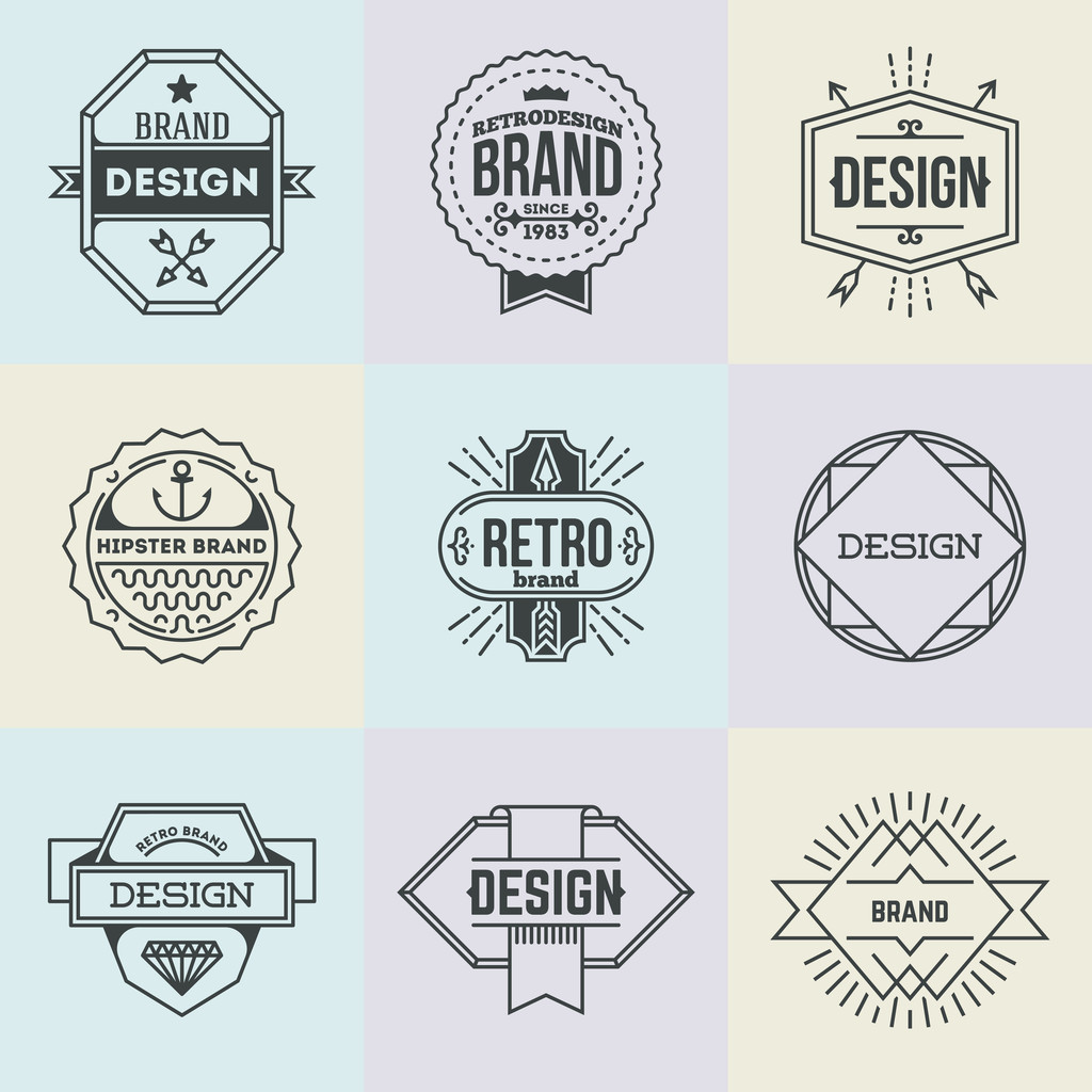 Assorted retro design insignias - Vector, Image