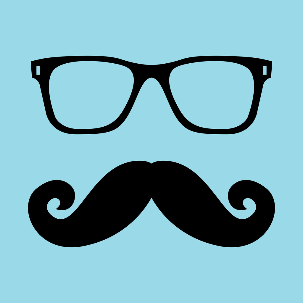 Mustache and Glasses - Vector, Image