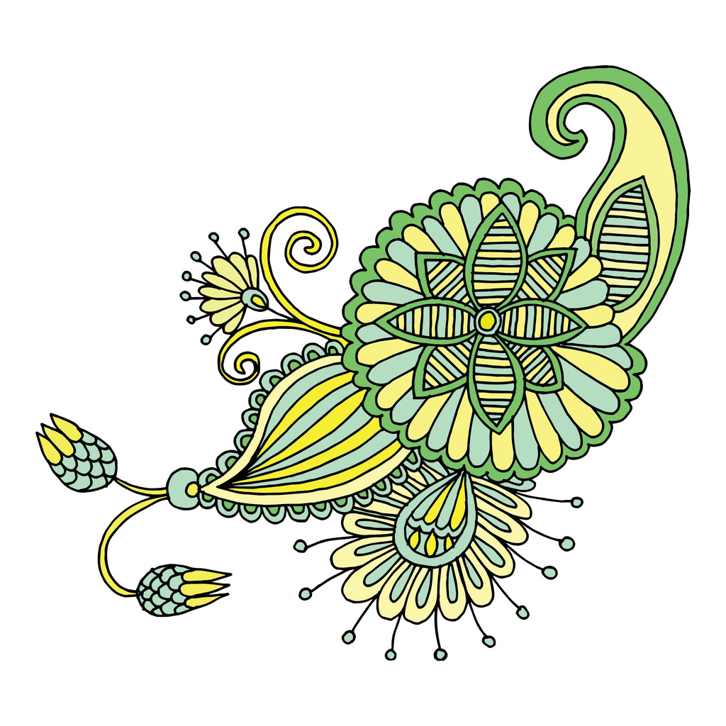 Bordado de diseño floral
 - Vector, Imagen