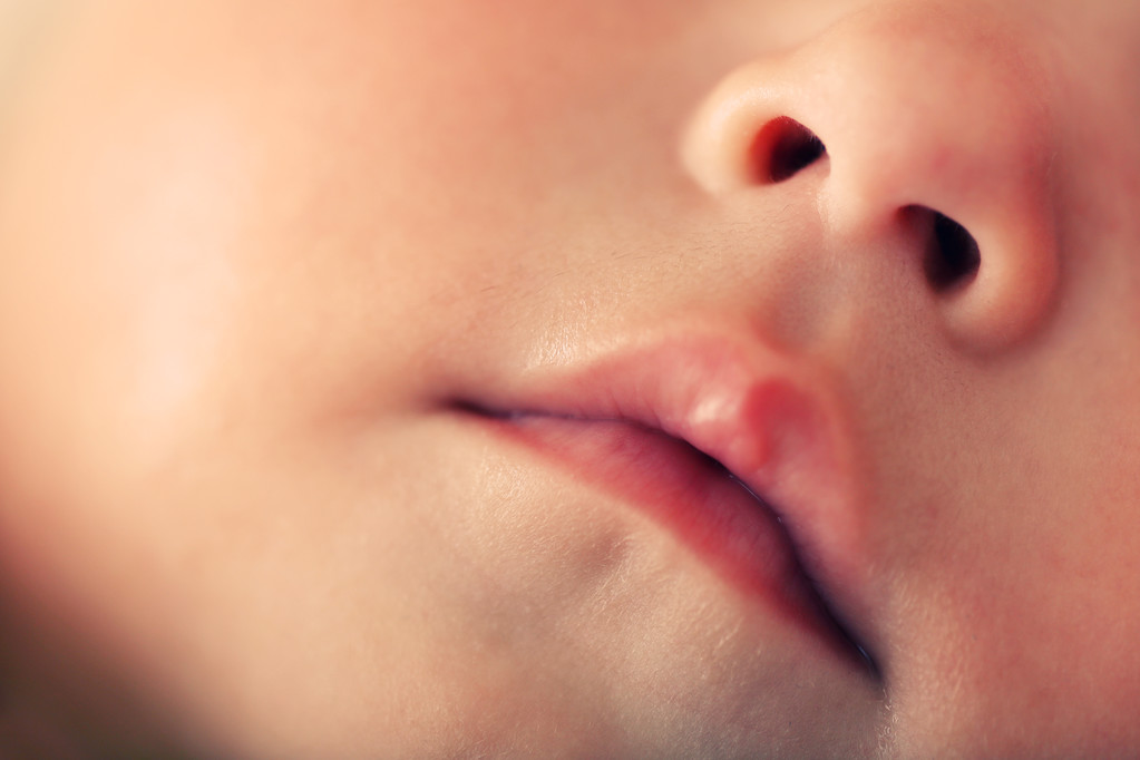 赤ちゃんの唇や鼻 - 写真・画像